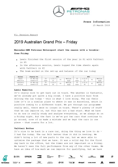 2019 Australian Grand Prix - Friday