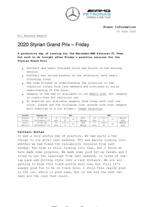 2020 Styrian Grand Prix - Friday