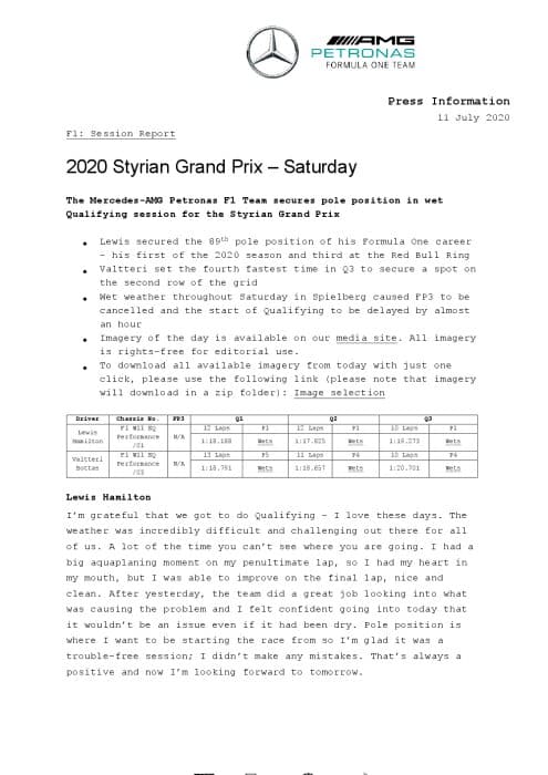 2020 Styrian Grand Prix - Saturday