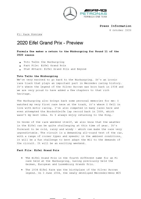 2020 Eifel Grand Prix - Preview