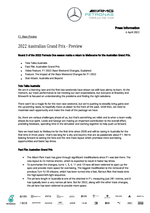 2022 Australian Grand Prix - Preview