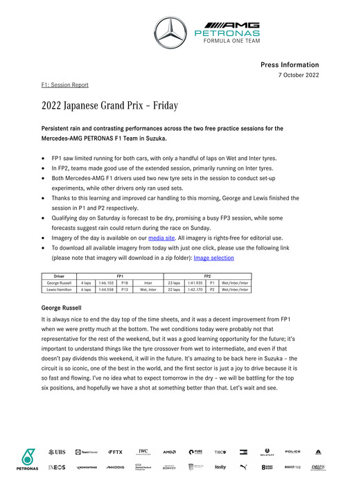 ENGLISH: 2022 Japanese Grand Prix - Friday