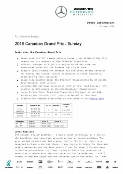2019 Canadian Grand Prix - Sunday