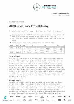 2019 French Grand Prix - Saturday