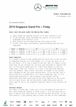 2019 Singapore Grand Prix - Friday