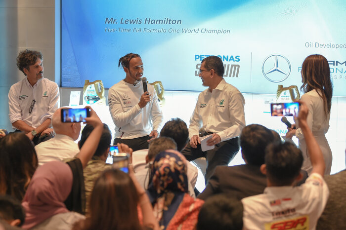 Lewis and Valtteri visit PETRONAS in Malaysia