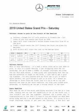 2019 United States Grand Prix - Saturday