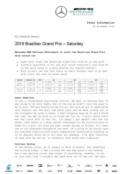 2019 Brazilian Grand Prix - Saturday