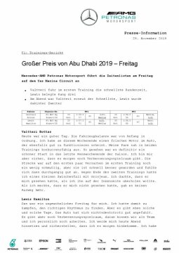 Großer Preis von Abu Dhabi 2019 - Freitag