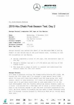 2019 Abu Dhabi Post-Season Test, Day 2
