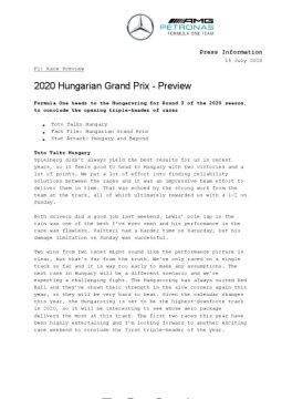 2020 Hungarian Grand Prix - Preview
