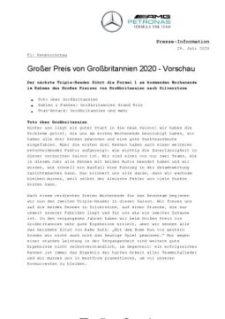 Großer Preis von Großbritannien 2020 - Vorschau