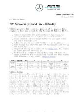 70th Anniversary Grand Prix 2020 - Saturday