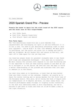 2020 Spanish Grand Prix - Preview