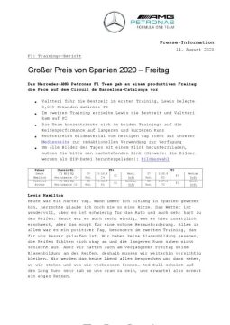 Großer Preis von Spanien 2020 - Freitag