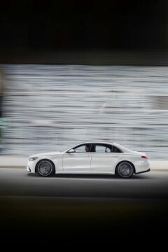 Mercedes-Benz S-Klasse, 2020, Outdoor, Fahraufnah me, Exterieur: Diamantweiß // Mercedes-Benz S-Class, 2020, outdoor, driving shot, exterior: diamond white