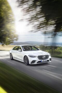 Mercedes-Benz S-Klasse, 2020, Outdoor, Fahraufnahme, Exterieur: Diamantweiß // Mercedes-Benz S-Class, 2020, outdoor, driving shot, exterior: diamond white