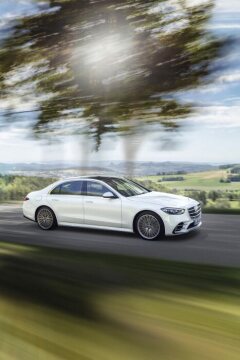 Mercedes-Benz S-Klasse, 2020, Outdoor, Fahraufnahme, Exterieur: Diamantweiß // Mercedes-Benz S-Class, 2020, outdoor, driving shot, exterior: diamond white