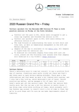 2020 Russian Grand Prix - Friday