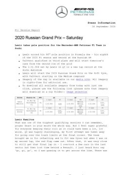 2020 Russian Grand Prix - Saturday