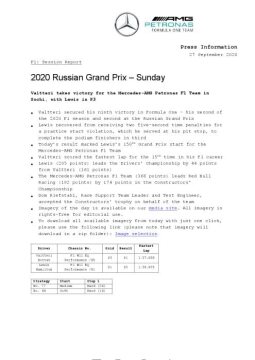 2020 Russian Grand Prix - Sunday