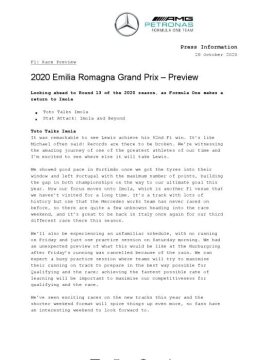 2020 Emilia Romagna Grand Prix - Preview