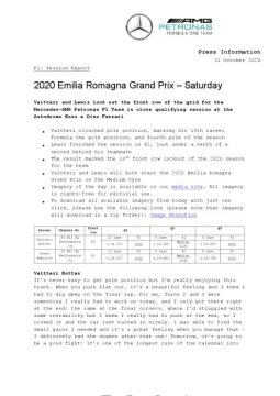2020 Emilia Romagna Grand Prix - Saturday