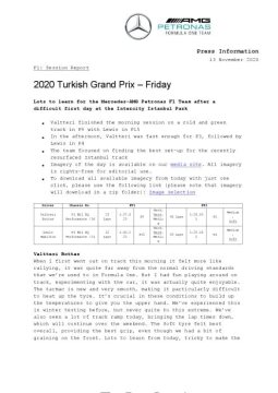 2020 Turkish Grand Prix - Friday