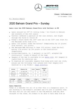 2020 Bahrain Grand Prix - Sunday