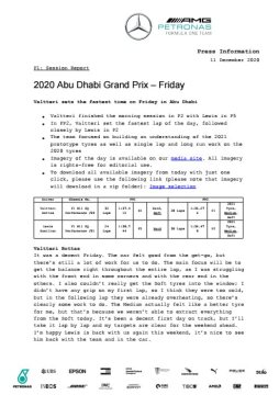 2020 Abu Dhabi Grand Prix - Friday
