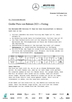 Großer Preis von Bahrain 2021 - Freitag