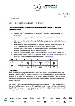 2021 Hungarian Grand Prix - Saturday
