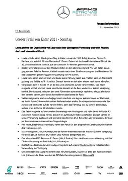 Großer Preis von Katar 2021 - Sonntag