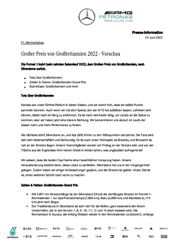 Großer Preis von Großbritannien 2022 - Vorschau