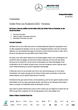 Großer Preis von Frankreich 2022 - Vorschau