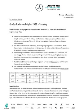 Großer Preis von Belgien 2022 - Samstag