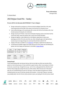 Großer Preis von Belgien 2022 - Sonntag