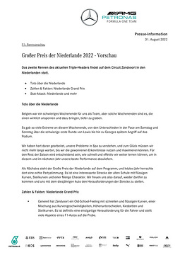 Großer Preis der Niederlande 2022 - Vorschau