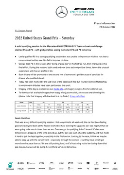 2022 United States Grand Prix - Saturday