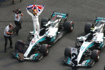 Lewis Hamilton feiert beim Großen Preis von Mexiko 2017 seinen vierten Fahrertitel.