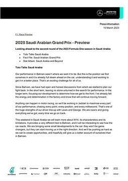 2023 Saudi Arabian Grand Prix - Preview