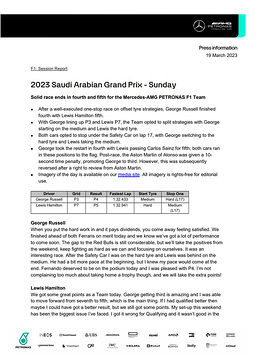 2023 Saudi Arabian Grand Prix - Sunday